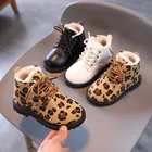 Ботинки детские зимние, с леопардовым принтом, G281, 2021