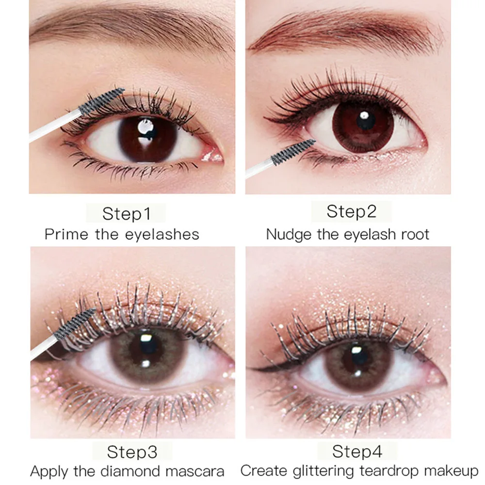 

Pudaier 4D Curl Bling Mascara Star White Waterproof Mascara Lengthening Makeup for Eyelash Female Facil Cosmetics