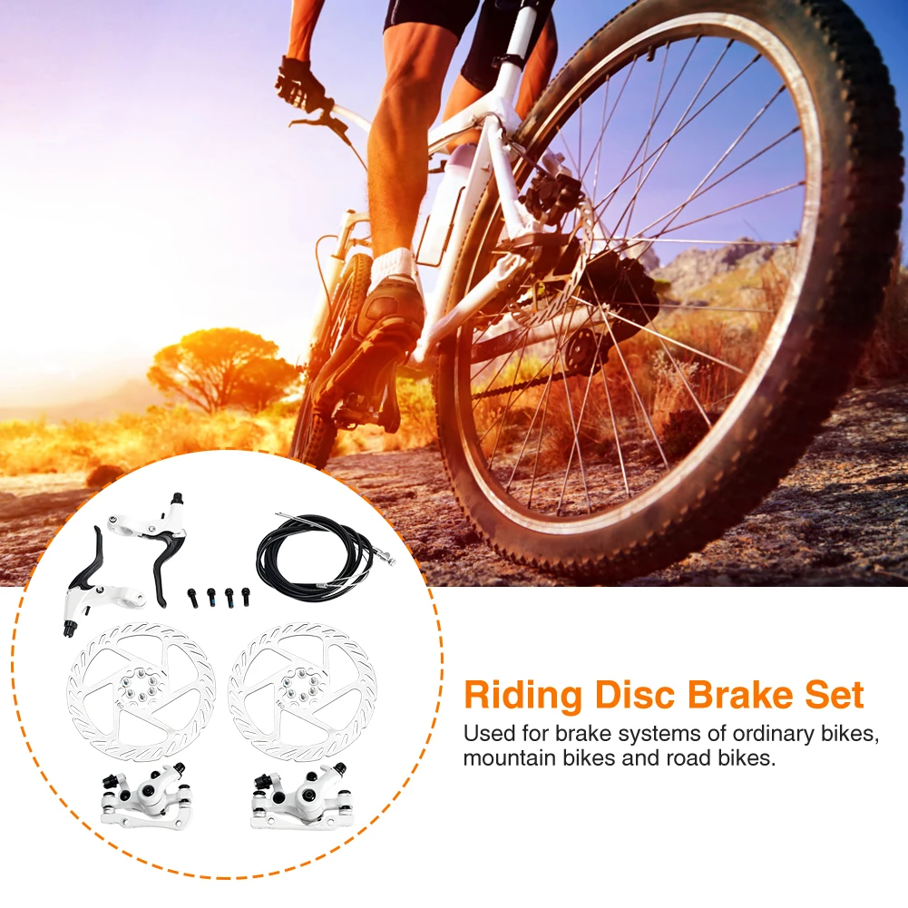 

160mm Front Rear Replacement Accessories Riding Outdoor Cycling Disc Brake Set With Screws Mountain Road Bike Aluminum Alloy