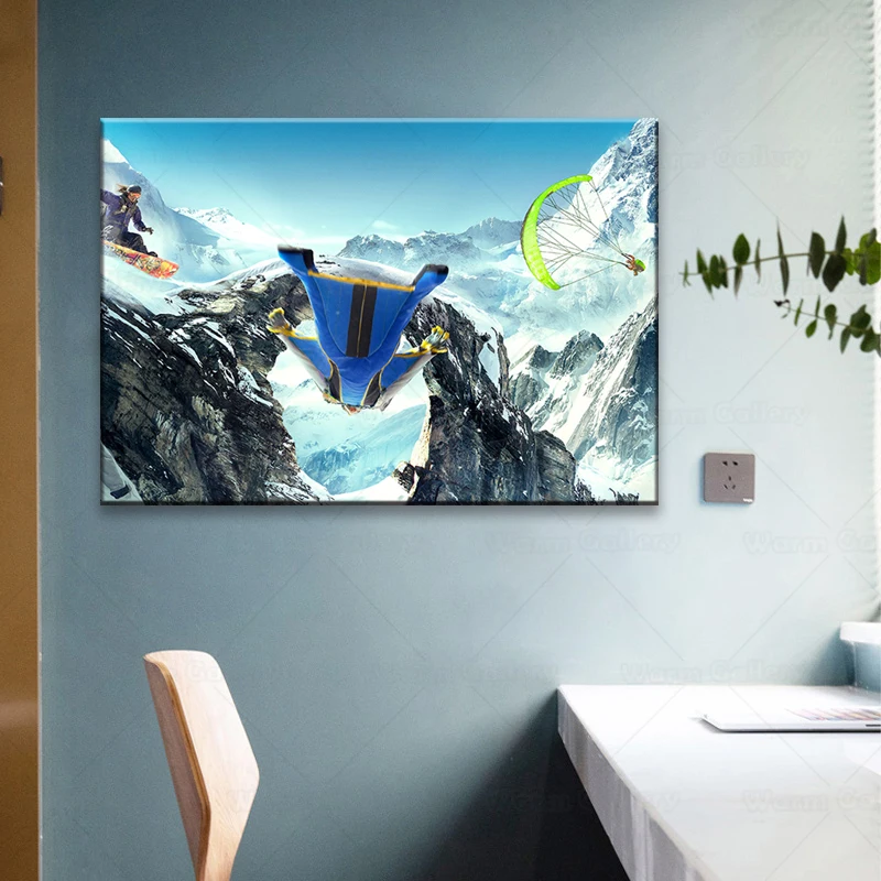 Картина на холсте постеры и принты для катания лыжах сноуборде снежной горе