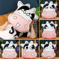 cute cow printed throw pillow cartoon animal funny expression catt head cosplay children favorite toy cushion for home