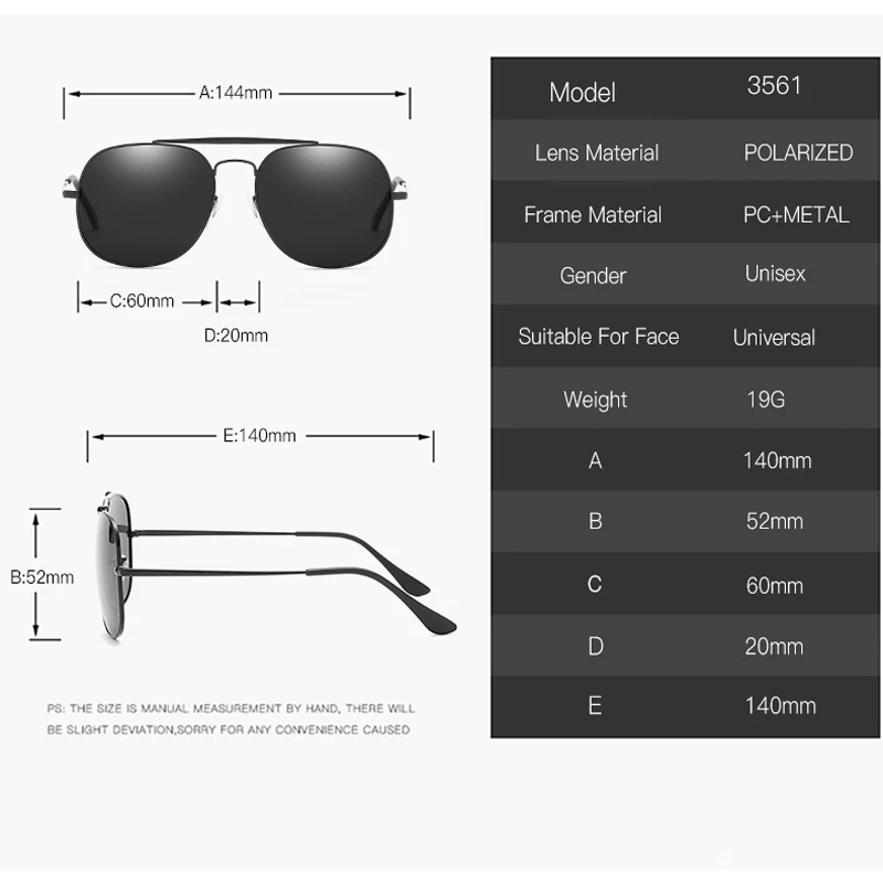 Солнцезащитные очки Polaroid унисекс квадратные винтажные брендовые дизайнерские