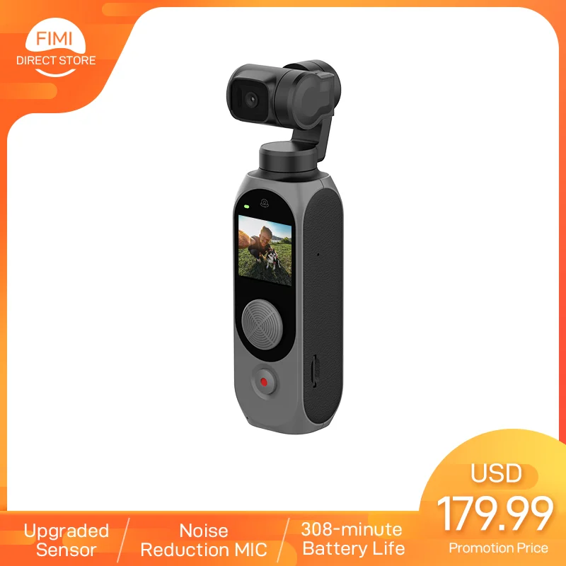 FIMI PALM 2 Gimbal Camera palm2 FPV 4K 100Mbps WiFi Stabilizer 308 min Noise Reduction MIC Face Detection Smart Track In stock