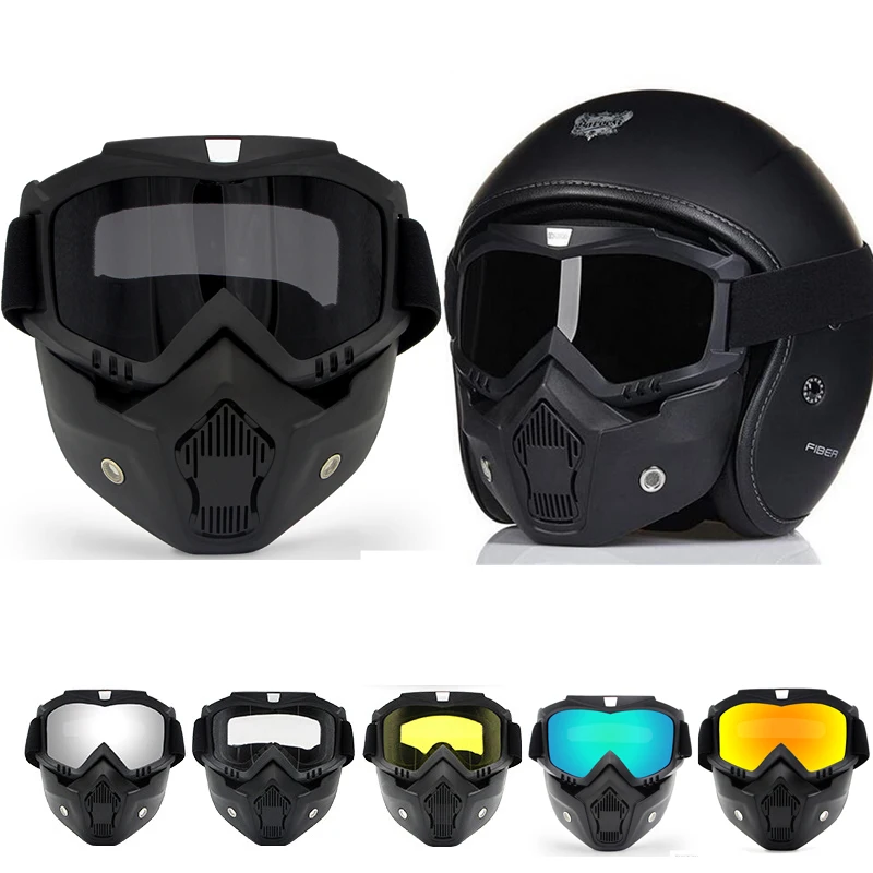 

Motorcycle Glasses Motocross Off-Road Goggles UV Protection Ski Dirt Bike for Halley Open Face Helmet Mask MX ATV Moto