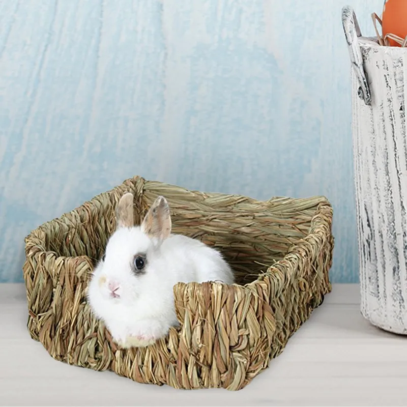 Домашняя трава тканая клетка для кролика морская свинка желтый питомец ручная