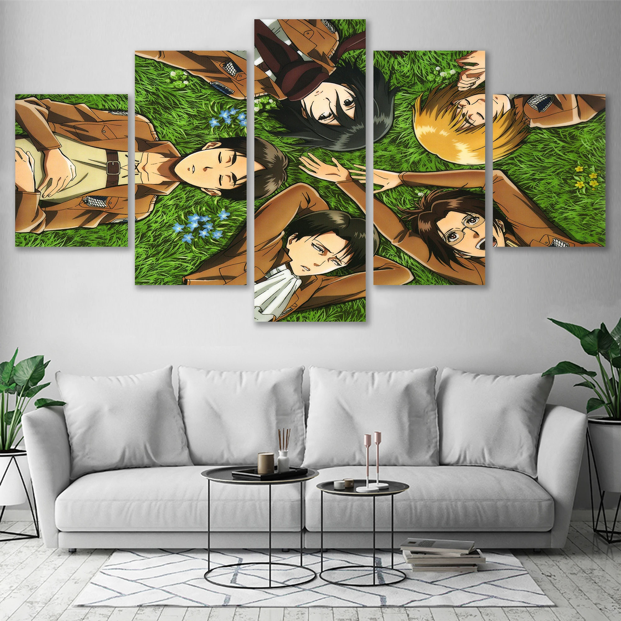 

Картина на холсте настенная модульная HD-печать аниме плакат 5 шт. картина «атака на Титанов» современный домашний Декор Гостиная Спальня