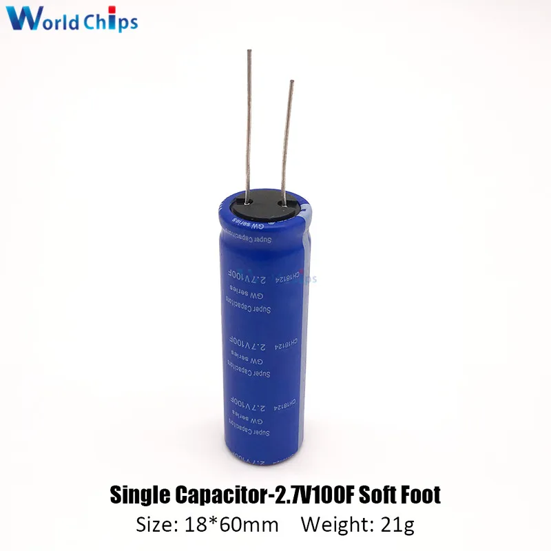 Супер фарадный конденсатор 2 7 В 100F 2.7V100F 18*60 мм Высокочастотный Низкочастотный