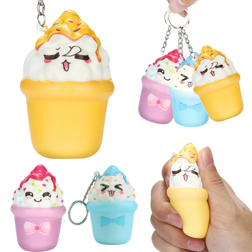 Мягкое Kawaii Мороженое медленно растет крем душистый брелок для снятия стресса