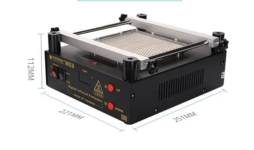 GORDAK 853 Инфракрасная защита окружающей среды Бессвинцовая платформа предварительного нагрева BGA станция для ремонта отопления PCB предварительного нагрева сварочный аппарат