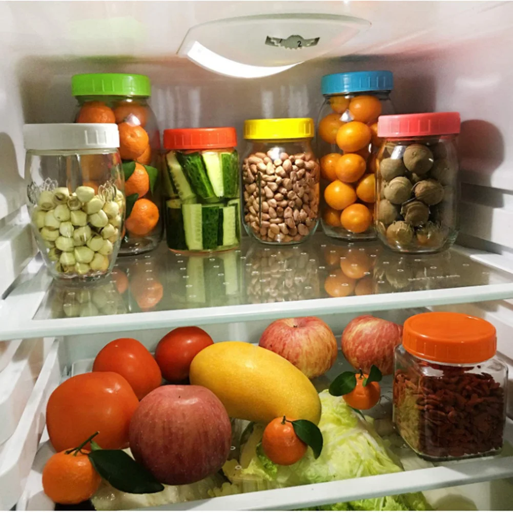 

8pcs Colored Mason Jar Lids Food-Grade Plastic Storage Caps for Canning Jars Anti-Scratch Resistant Surface SASI