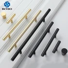 Дверная ручка BETOCI, черная дверная ручка, мебельные ручки, золотая ручка для алюминиевого шкафа, алюминиевая ручка