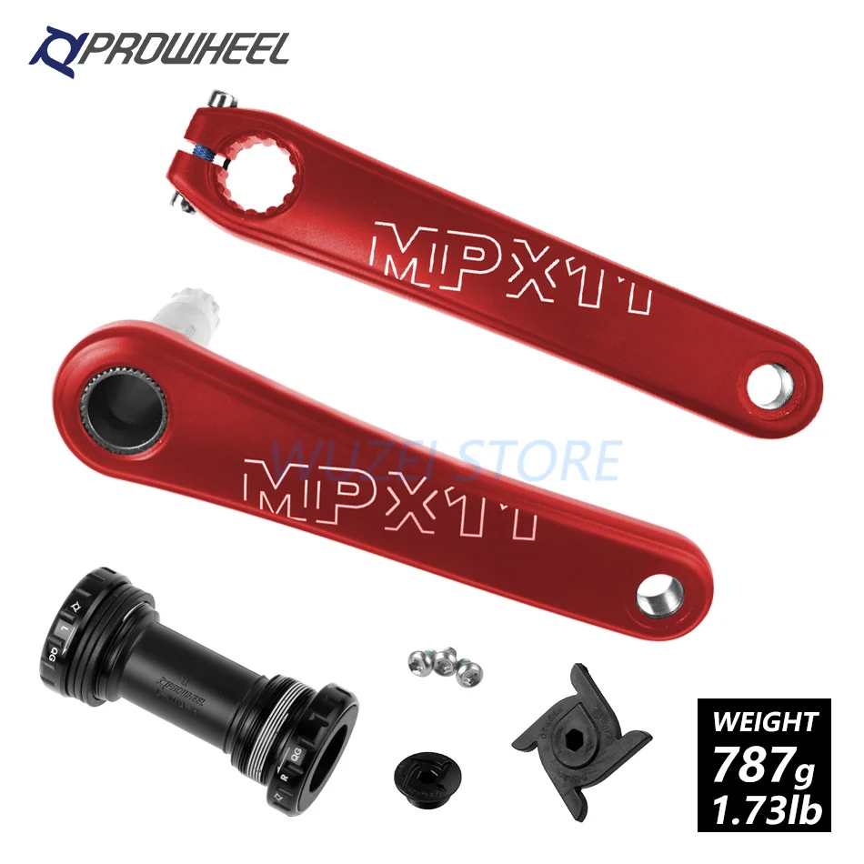 170mm Red and BB PROWHEEL MPX11 Кривошип горного велосипеда звездочки 8/9/10/11/12 Скорость 170/175 мм Совместимость SRAM mtb велосипедные рукоятки с плавками BB Части - Цвет: 170mm Red and BB
