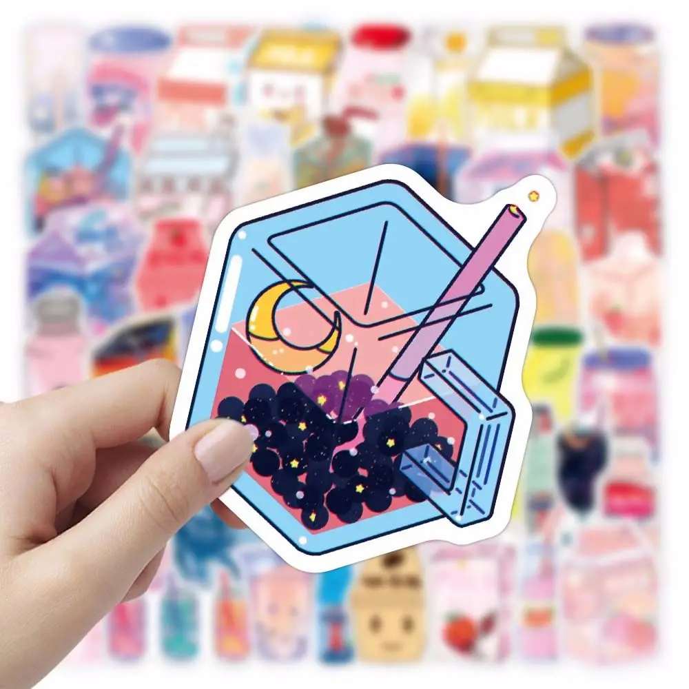 

Стильные милые Мультяшные наклейки в виде напитков, персонализированные декоративные наклейки, водонепроницаемые наклейки в виде граффит...