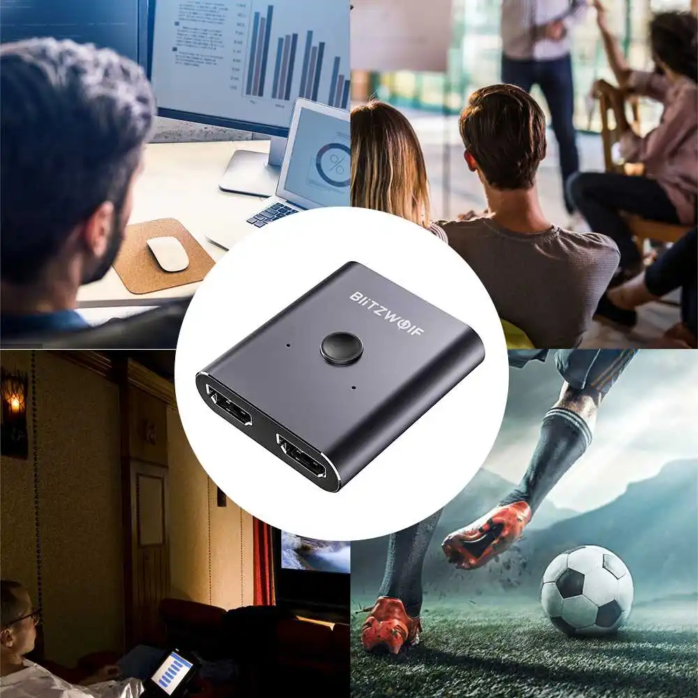 Двунаправленный коммутатор BlitzWolf совместимый с HDMI 1 вход 2 выхода входа выход