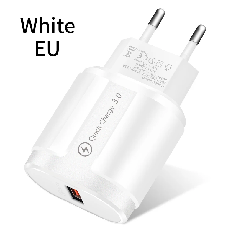 Зарядное устройство USB с разъемом EU/US для iPhone 7, 8, 11, QC3.0, быстрая зарядка, адаптер для huawei mate 30, зарядное устройство для мобильных телефонов, быстрая зарядка 3,0