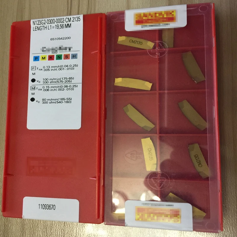 ЧПУ твердосплавный прорезание наружных канавок Вставки N123G2-0300-0002-CM 2135 Токарные пластины резак