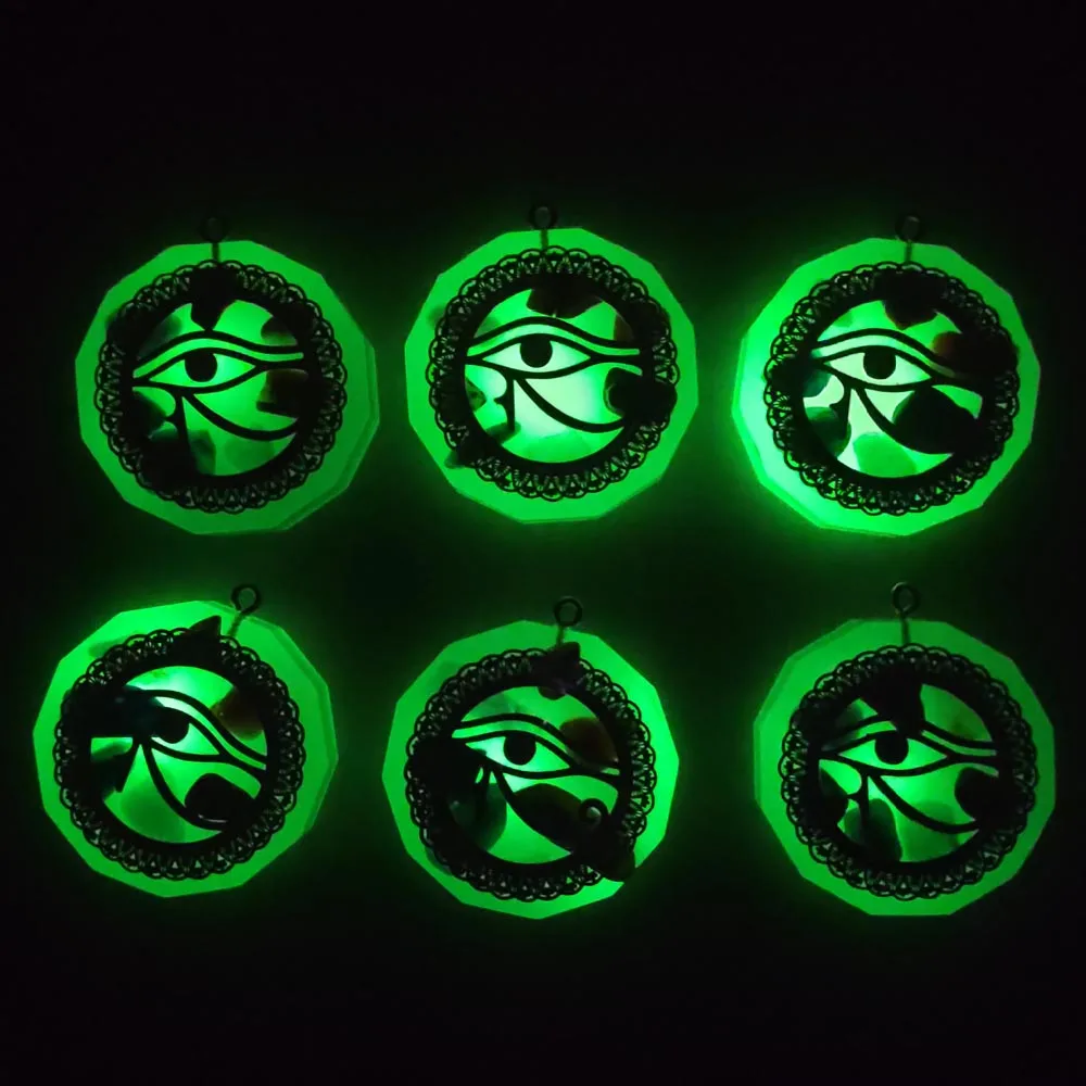 

Fashion green luminous stone Stone Natural 7 Chakra Orgone Energy Pendants for jewelry making wholesale 6pcs/lot free shipping