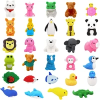 10pc cute animal shaped eraser cartoon design non toxic eraser stationery collection dropshipping wholesale classroom prizes