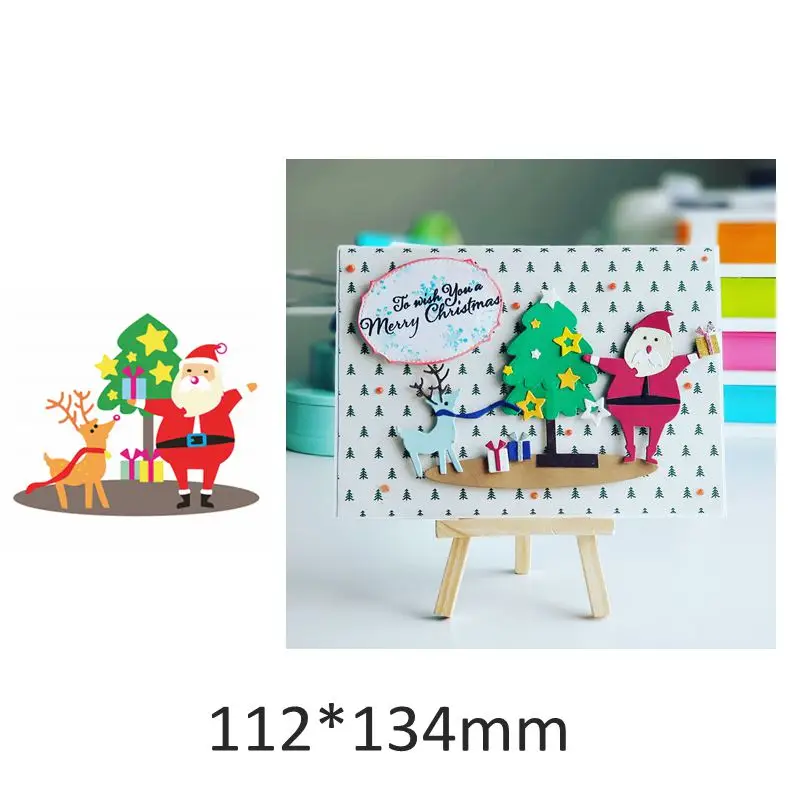 Рождественская звезда Дерево Санта Клаус Олень Подарочный металлический