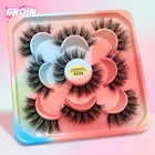 GROINNEYA ресницы 5 пар 6D искусственные норковые ресницы драматический объем ресницы пушистые ресницы натуральные Длинные Накладные ресницы макияж