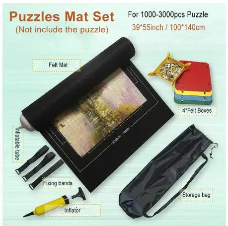 Puzzles Mat Jigsaw Roll Felt Play Large For Up To 3000 Pieces Puzzle Accessories Portable Travel Crawling Baby Toys | Игрушки и хобби