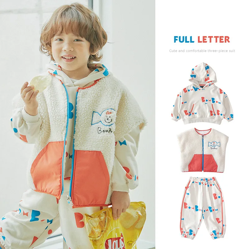 

Pre-Sale Boys Sweatshirt 2021 Fall New Children's Sweatshirt Children's Undershirt Warm Pants Clothing Sets Children's Clothing