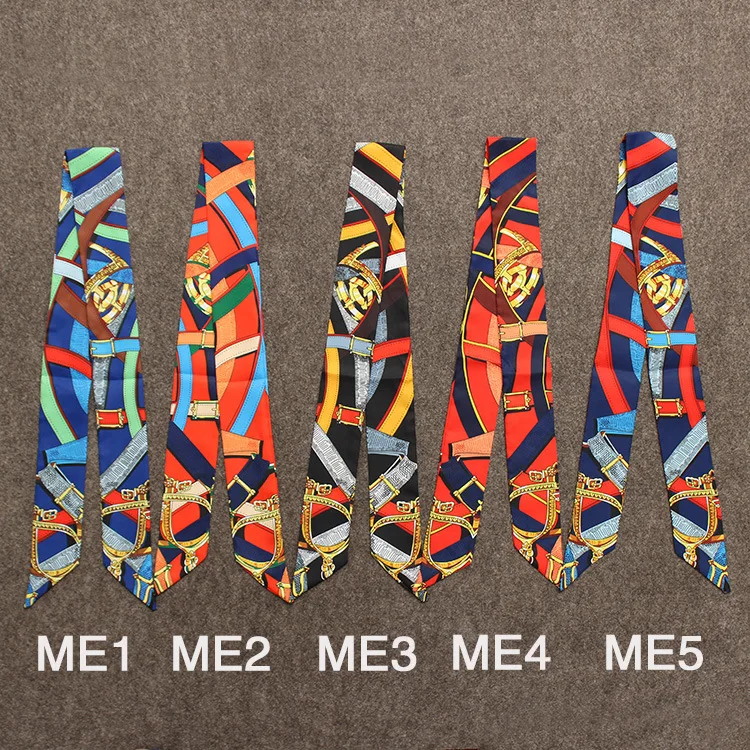 

Luxury Brand Stripes Scarf Simple Fashion Wind Flowers Wild Women Girls Comfortable Scarf Head Scarf Small Long Scarves