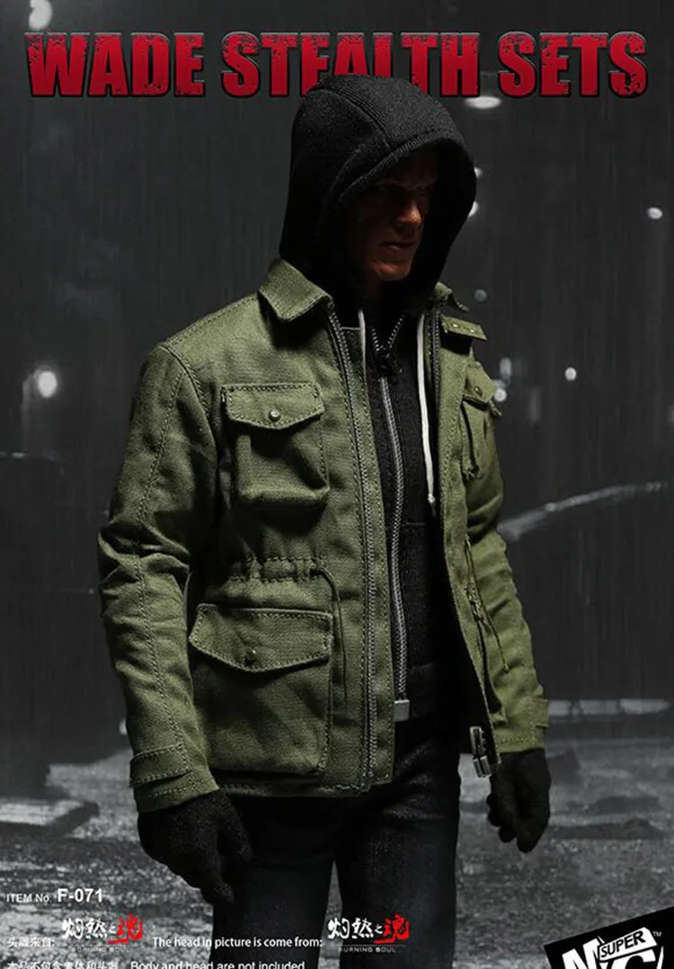

F-071 In Stock 1/6 Scale Action Figure Doll Accessories Men's Clothing Wade Stealth Sets Shoes Model for 12" Male Man Body