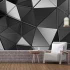 Пользовательские 3D обои для стен, современные 3D стереоскопические черно-серые геометрические художественные обои для спальни, гостиной, ТВ фон, Настенный декор