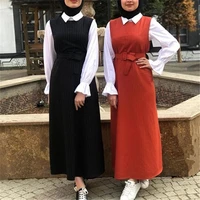 arab turkish fashion ladies vest vest style long dress with belt robe islamic clothing for women clothing women muslim