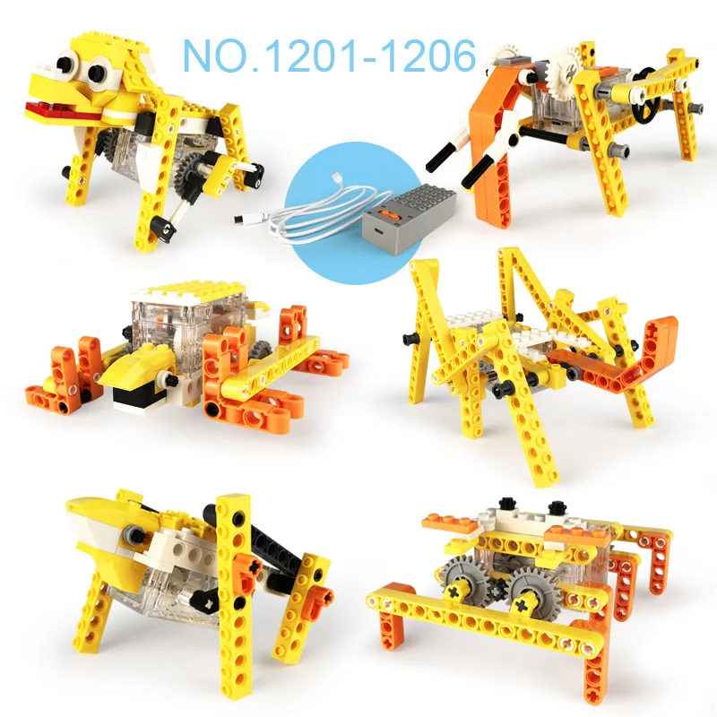 Механические шестерни технические строительные блоки 3D животных модель серия