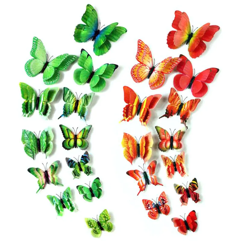 

Double-layer Three-dimensional Artificial Butterfly Suit 3D Butterflys Wall Stickers Refrigerator Sticker Home Wall Decoration