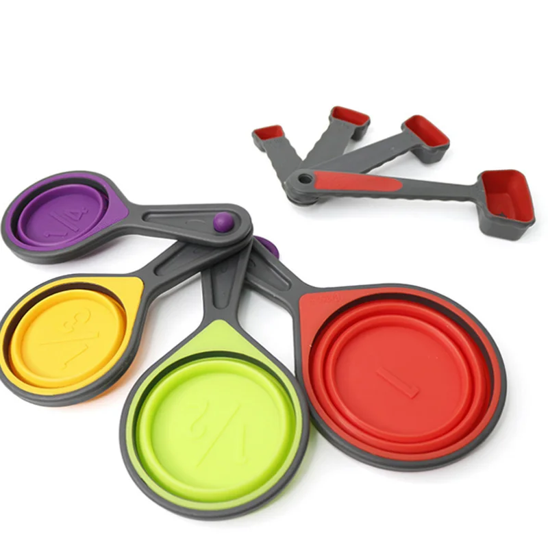 Силиконовые телескопические мерные чашки ложки для выпечки мерная ложкa