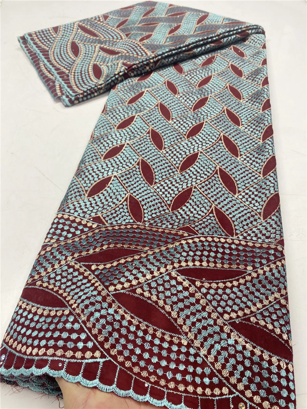 

NI.AI 100% Cotton Design Swiss Voile Lace In Switzerland With Stones African Dry Lace Fabric High Quality Nigerian Wedding 3855B