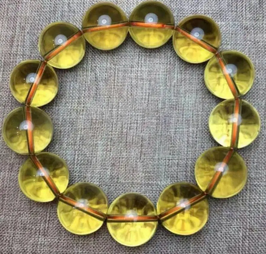 Free shipping Genuine Natural Citrine Quartz Crystal Round Beads Wealthy Bracelet 17mm AAAA | Украшения и аксессуары