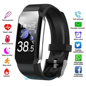 temperature smart watch 2021 new men women smartwatch fitness tracker heart rate monitor smart clock for andriod ios smart watch free global shipping