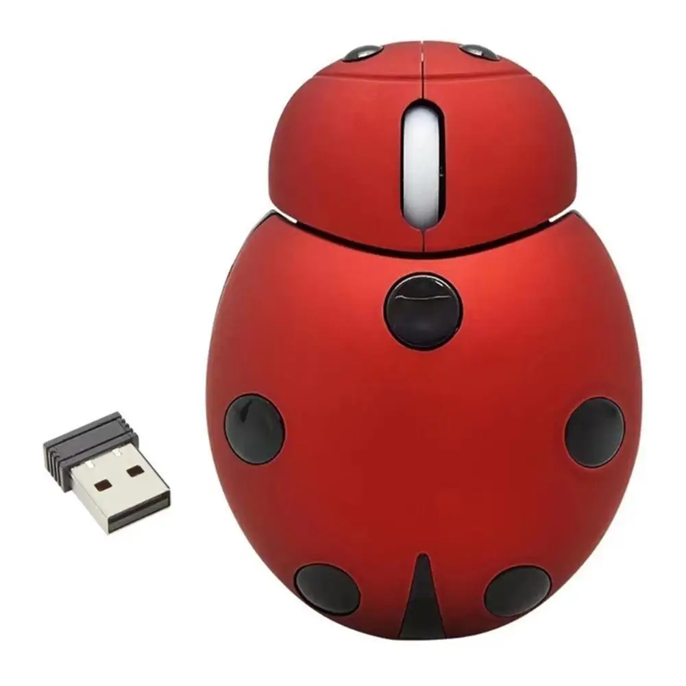 

2.4Ghz Wireless Mice Mini Cute Ladybug Mouse 1200DPI For Laptop Desktop For Windows XP Windows 2000