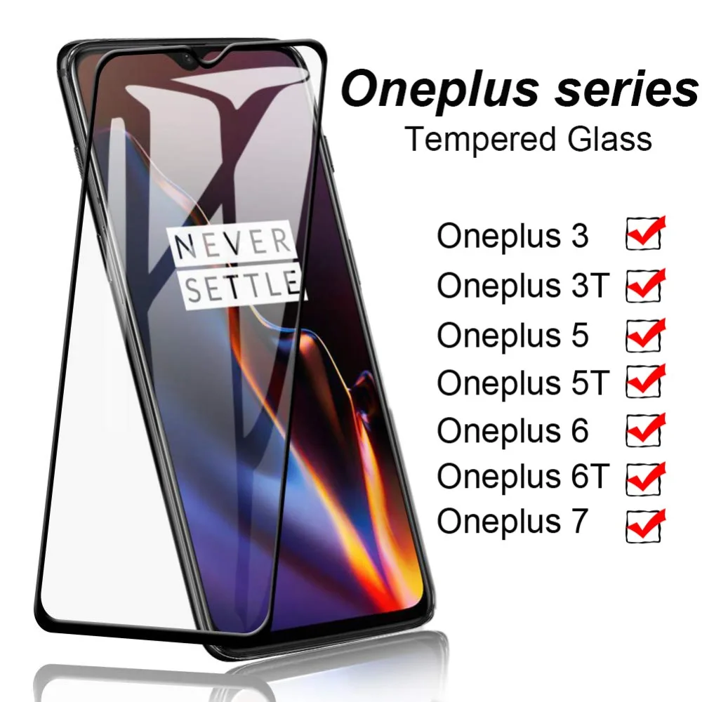 Закаленное 3d-стекло с полным покрытием для OnePlus 3 5 6 7 Защита экрана 3T 5T 6T защитная