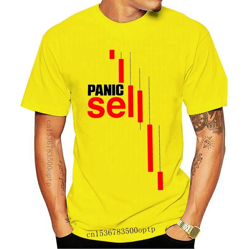 

New Crewneck T Shirt Fashion Streetwear Panic Sell Day Trade Inverstor T Shirt For Men Homme Tee Shirt S-6XL Plus Size Homme T-s