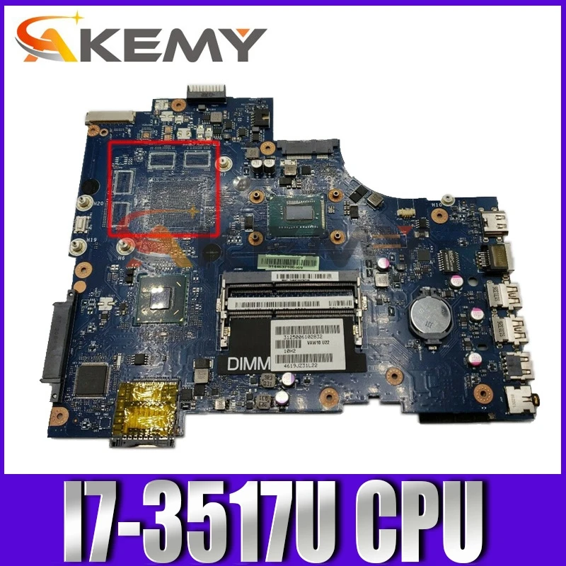 

Original Laptop motherboard For DELL Inspiron 17R 3721 5721 Mainboard CN-0WTY0Y 0WTY0Y LA-9102P CPU I7-3517U