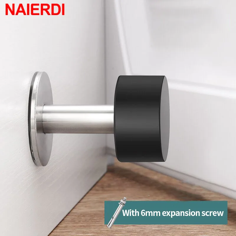 Резиновый дверной ограничитель NAIERDI из нержавеющей стали без отверстий