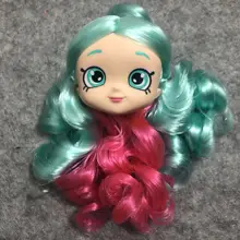 Милый красный зеленый волос кукла игрушка голова маленькой