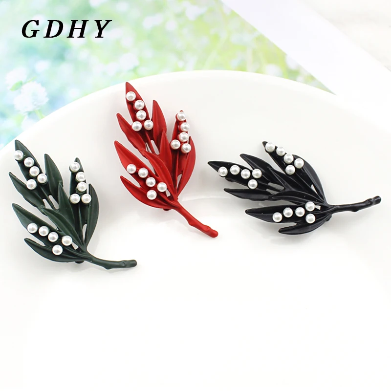 GDHY очаровательный лист растения омелы брошь на застежке в винтажном стиле