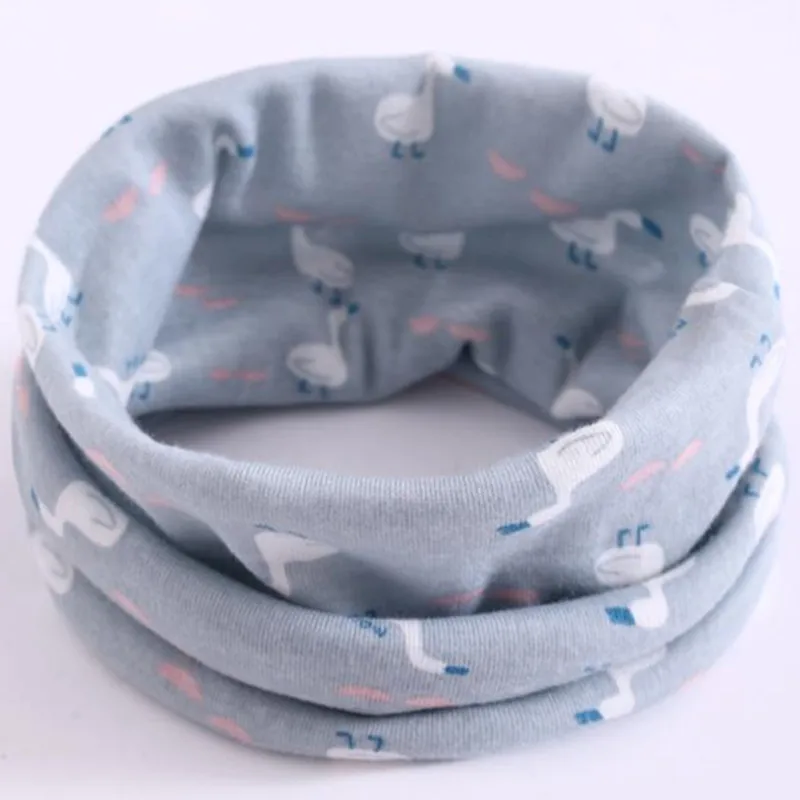 gray swan LIHFSI/Новинка года, весенне-осенний Детский шарф 40*20 см, детский хлопковый шарф для девочек и мальчиков, круглый шарф детский воротник, детский шейный шарф - Цвет: gray swan