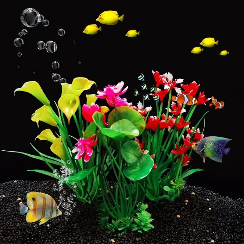 

Artificial Aquarium Plants Decoration Fish Tank Water Plant Grass Ornament Plastic Underwater Aquatic Water Weeds Viewing Decor