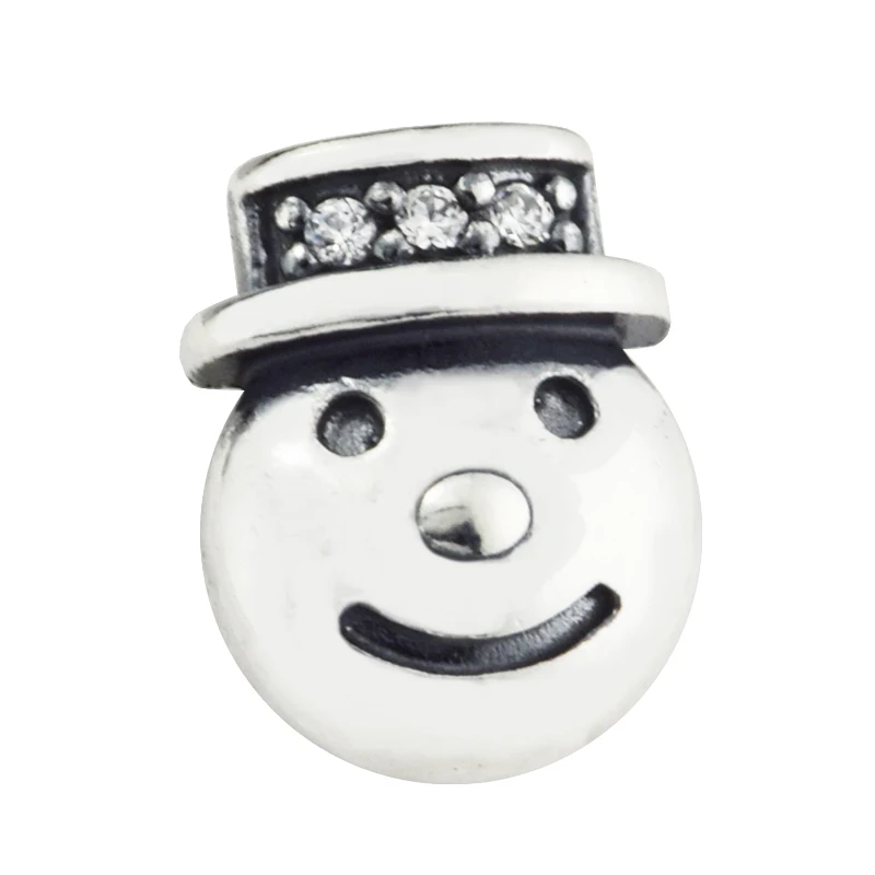 

Authentic 925 Sterling Silver Happy Snowman Petite Charm Beads Fit Floating Locket Memory Box Necklace Wholesale