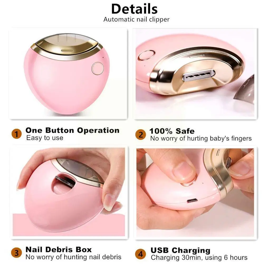 

Electric Nail Clippers Trimmer Micro USB Nail Manicure Cutter For Baby Fingers Toes Painless Pedicure Machine Adul Nail Cli T8O7