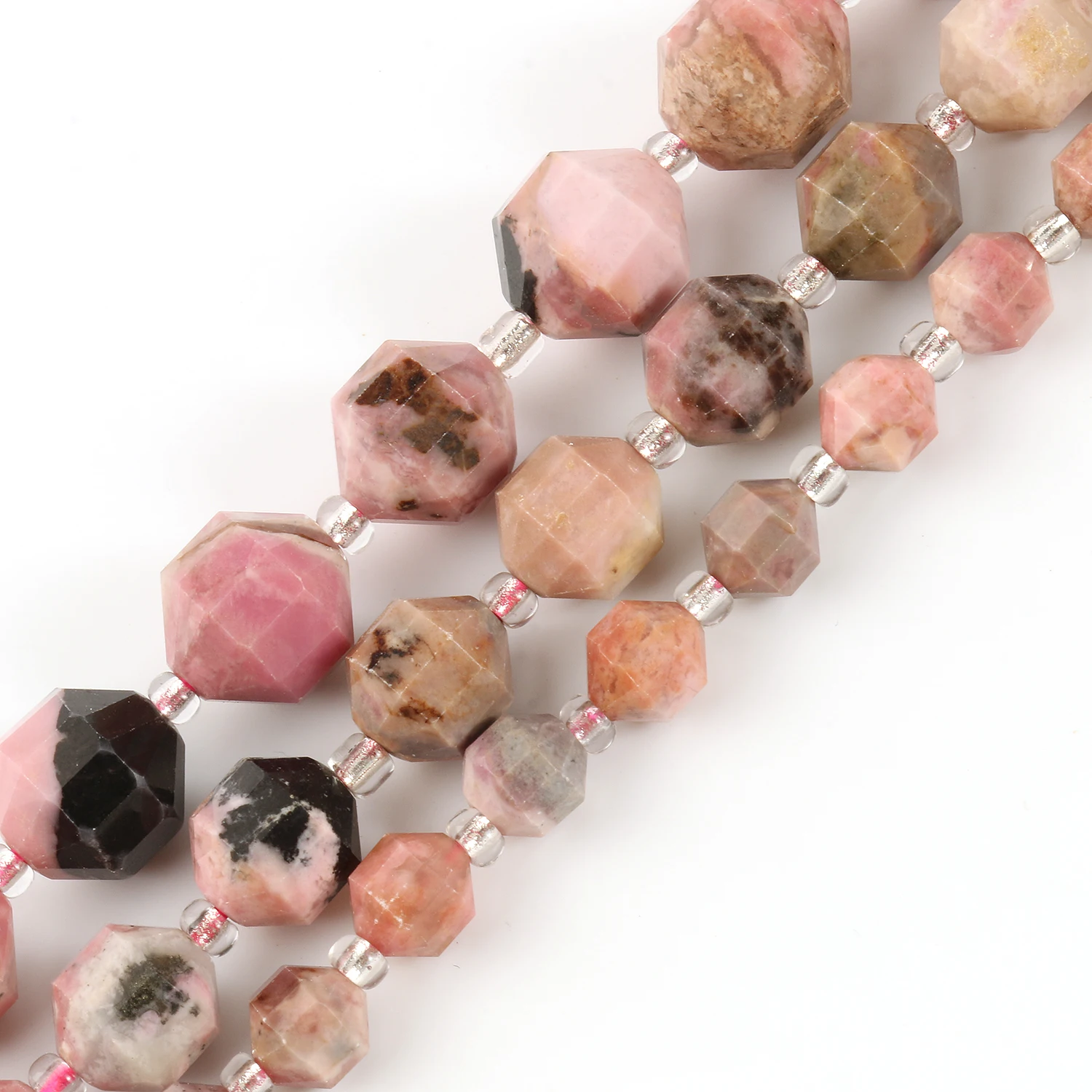 

Top Quality Natural Faceted Black lace Rhodochrosite Stone OIive Shape Loose Spacer Beads For Jewelry Making Diy Bracelets 7.5