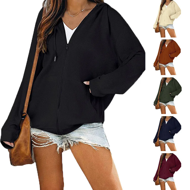 

2021 trf Za Women's Sweatshirts Zipper Hoodie Thin Parka Oversize Hoodies Coats Femme Outerwear Bf Long Sleeve Khaki Y2k худи