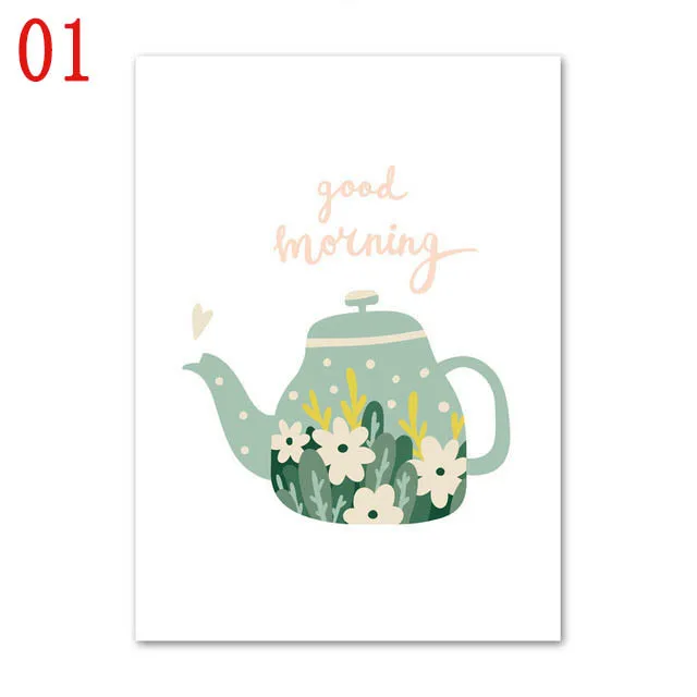 Современный творческий Кот из мультфильма обувь чайник с цветами живопись